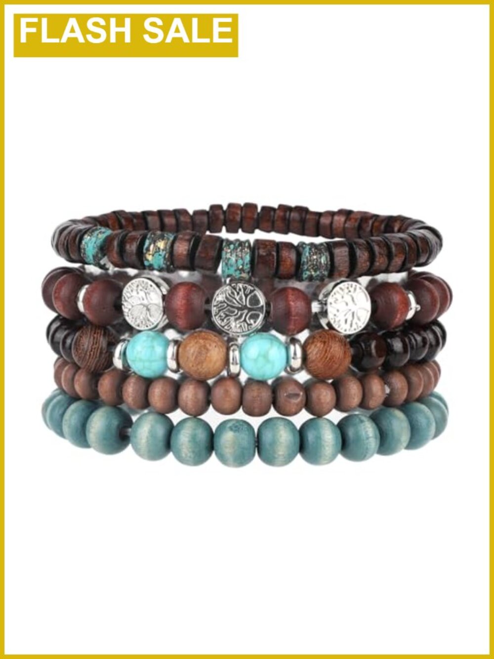 Multilayer Boho Western Turquoise Beaded Bracelets Stackable Elastic Jewelry 5